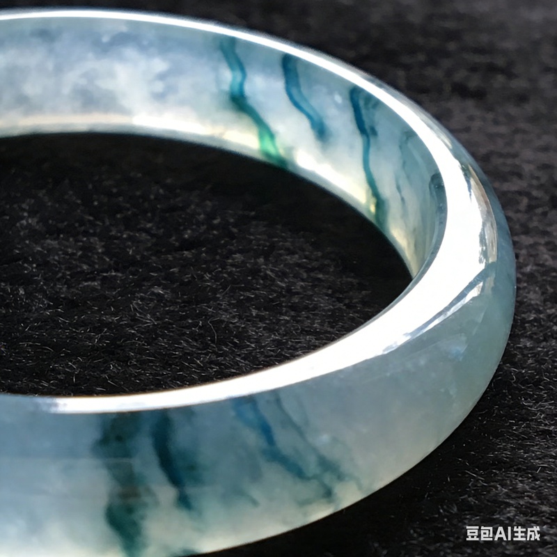 冰种飘花翡翠手镯